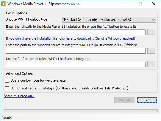 Windows Media Player 11 Slipstreamer